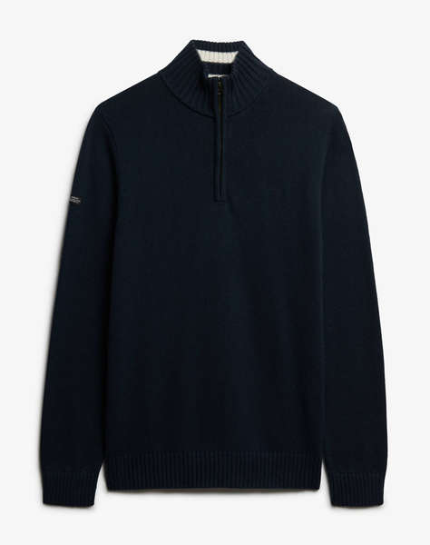 SUPERDRY D1 OVIN COTTON HALF ZIP KNIT PULOVER DE BARBATI