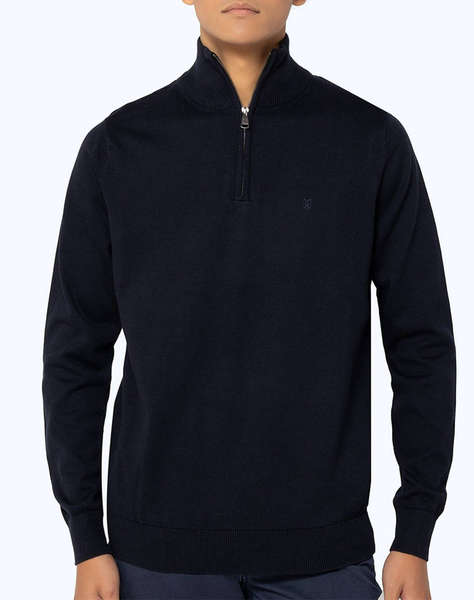 BOSTONIANS Pulover DIN BUMBAC HALF-ZIP REGULAR FIT