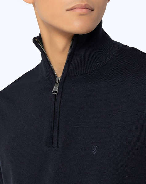 BOSTONIANS Pulover DIN BUMBAC HALF-ZIP REGULAR FIT