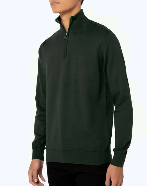 BOSTONIANS Pulover DIN BUMBAC HALF-ZIP REGULAR FIT