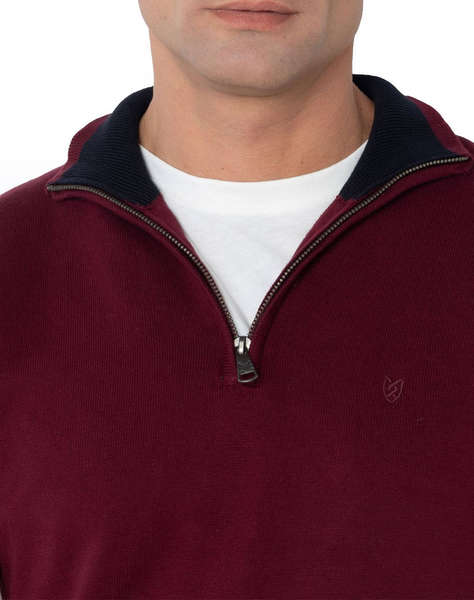 BOSTONIANS Pulover DIN BUMBAC HALF-ZIP REGULAR FIT