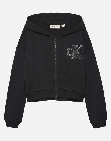 CALVIN KLEIN JEANS CK LOGO TERRY ZIP THROUGH