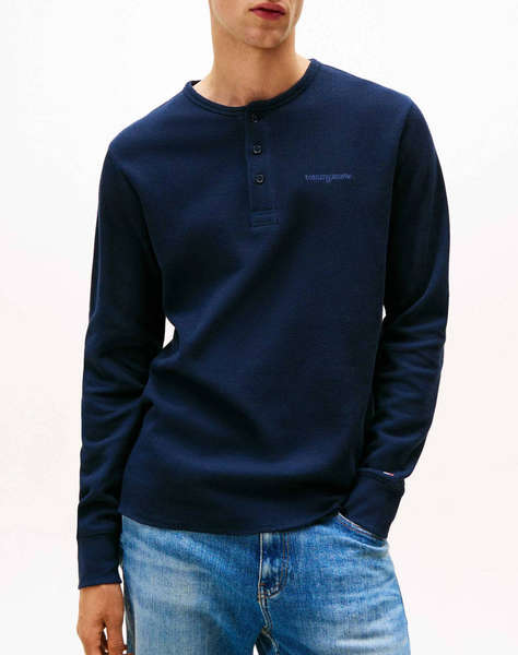 TOMMY JEANS TJM SLIM WAFFLE SCRIPT HENLEY