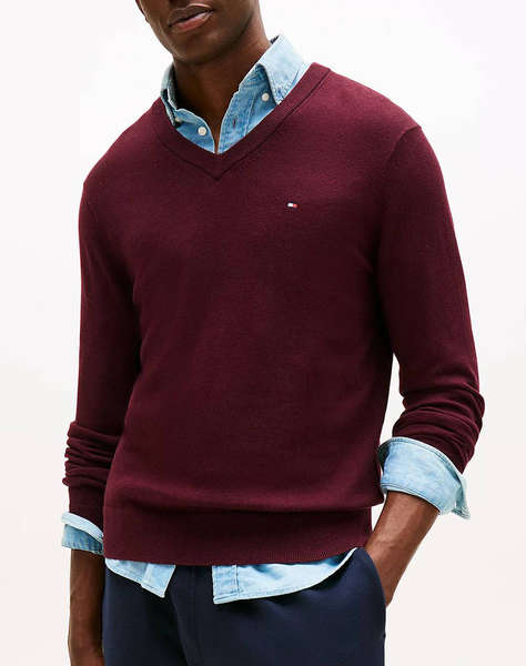 TOMMY HILFIGER PIMA ORG CTN CASHMERE V NECK