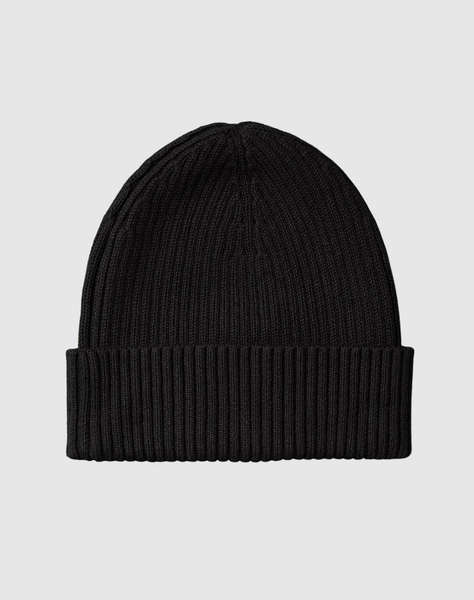 CALVIN KLEIN PATCH CHUNKY RIB COTTON BEANIE