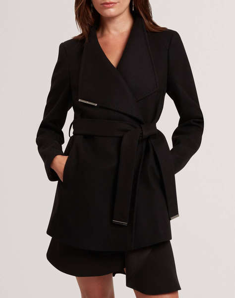 TED BAKER ROSESS Short Belted Wool Wrap Coat