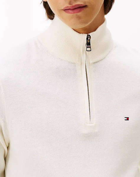 TOMMY HILFIGER PIMA ORG CTN CASHMERE ZIP MOCK