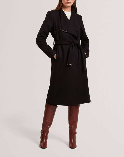 TED BAKER ROSE Mid Length Belted Wool Wrap Coat
