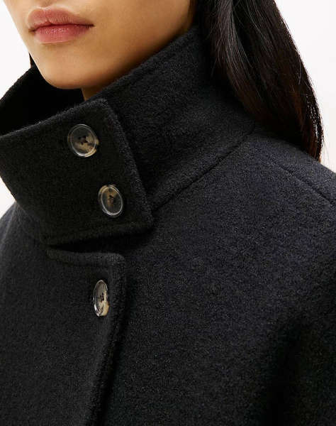 TOMMY HILFIGER WOOL TEXTURE REG FUNNEL NK COAT