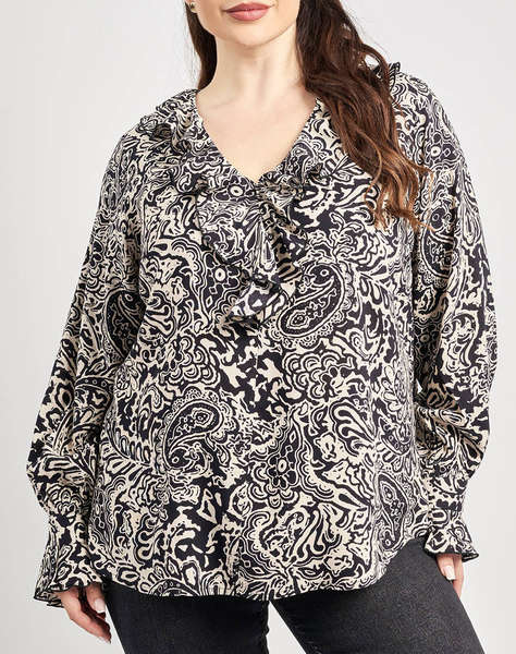 PARABITA Bluza din viscoza cu decoratiuni tip lahuire
