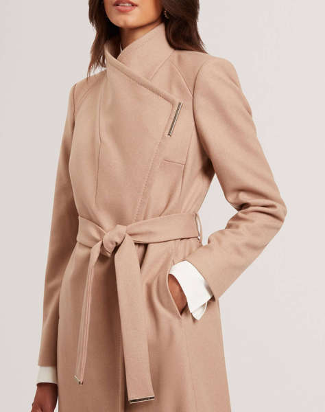TED BAKER ROSE Mid Length Belted Wool Wrap Coat