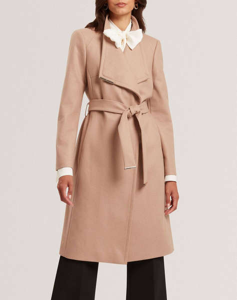 TED BAKER ROSE Mid Length Belted Wool Wrap Coat