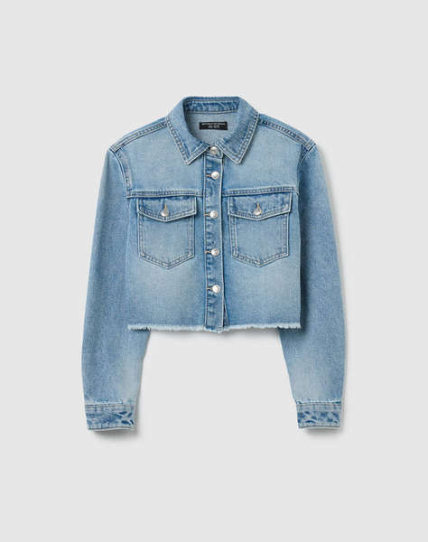 OVS DENIM SHIRT W/FRINGES