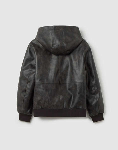 OVS FKLEATHER JACKET W/HOOD