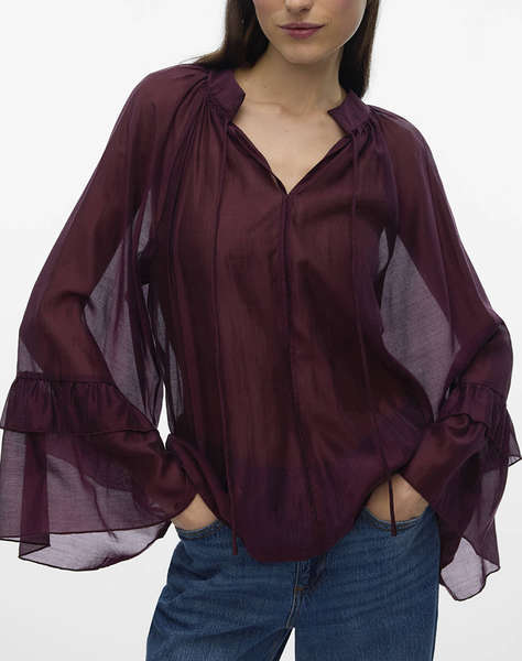 VERO MODA VMJENNA 7/8 FRILL TOP WVN GA