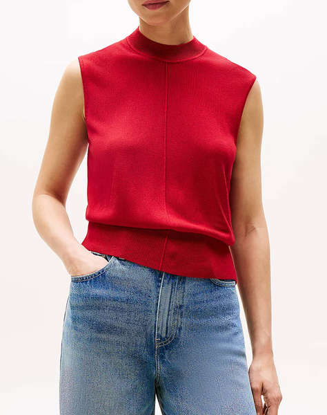 TOMMY HILFIGER LYOCELL SILK MOCK SL SWT TOP