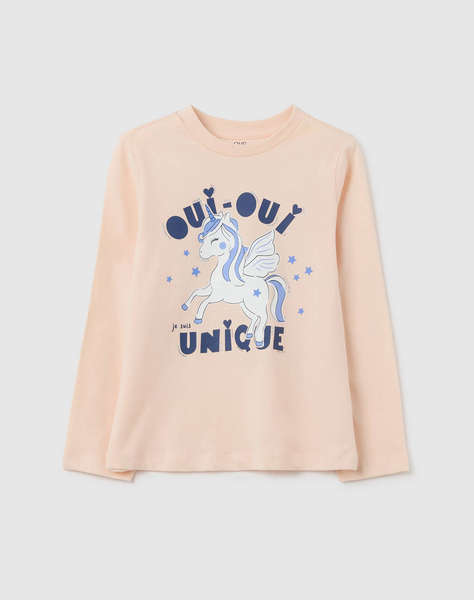 OVS TSH LS PRINT4-5COL STRASS