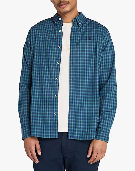 TIMBERLAND Stretch Poplin Gingham Shirt DARK DENIM YD