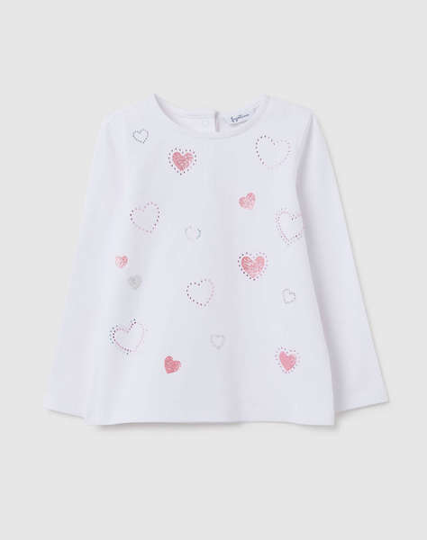 OVS T-SHIRT L/S W/HEARTS