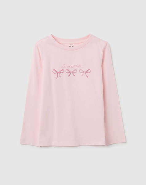 OVS TSH LS PR 1COL GLITTER