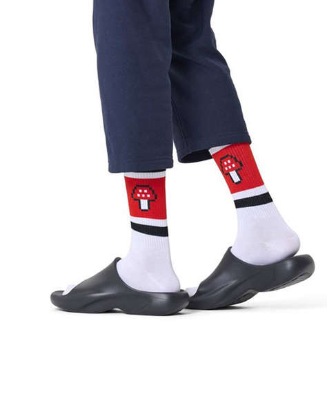 HAPPY SOCKS Mushroom Stripe Sneaker Sock