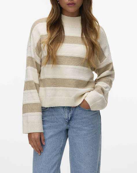 VERO MODA VMINEZ LS HIGHNECK SHORT PULLOVER BOO