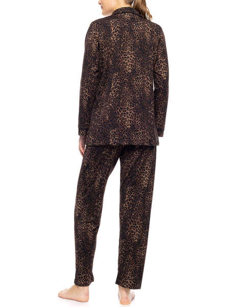 PINK LABEL PYJAMA BUTTONED LEOPARD