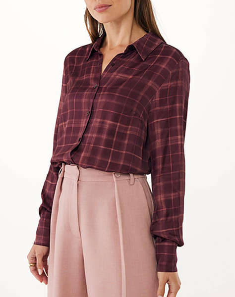 MEXX Satin printed check blouse