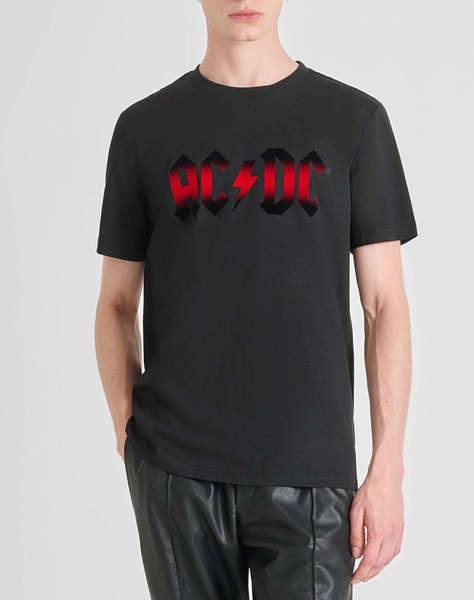 ANTONY MORATO MMKS02570FA100240 MIN OF 6 T-SHIRT REGULAR FIT IN JERSEY COTTON FABRIC WITH FLOCK PRINT BLUZA DE BARBATI