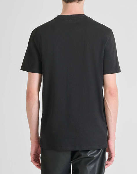 ANTONY MORATO MMKS02570FA100240 MIN OF 6 T-SHIRT REGULAR FIT IN JERSEY COTTON FABRIC WITH FLOCK PRINT BLUZA DE BARBATI