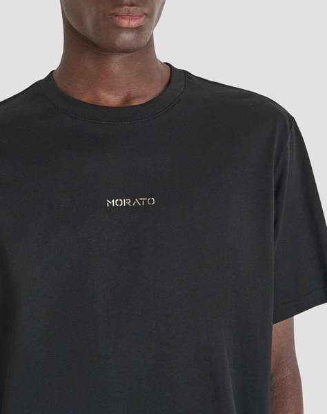 ANTONY MORATO MMKS02560FA100240 MIN OF 6 T-SHIRT RELAXED FIT IN JERSEY COTTON FABRIC WITH SPONGE EFFECT LOGO PRINT BLUZA DE BARBATI