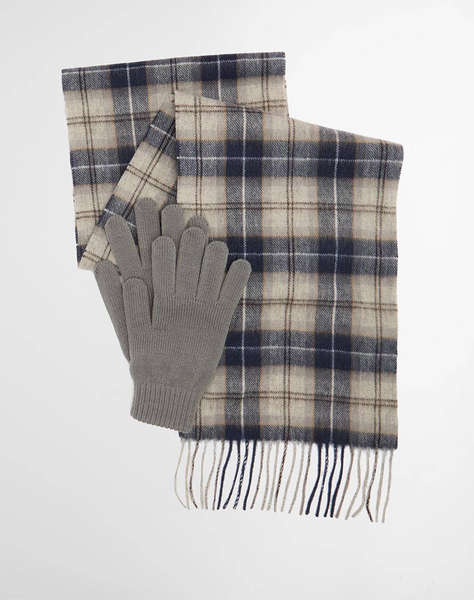 BARBOUR BARBOUR TARTAN SCARF & GLOVE GIFT SET