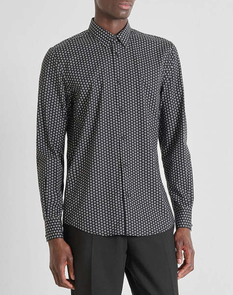 ANTONY MORATO MMSL00628FA430654 MIN OF 6 SHIRT NAPOLI SLIM FIT IN SOFT TOUCH PRINTED COTTON VISCOSE BLEND FABRIC BLUZA DE BARBATI