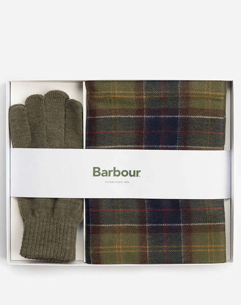 BARBOUR BARBOUR TARTAN SCARF & GLOVE GIFT SET
