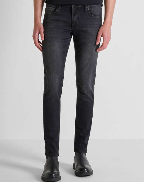 ANTONY MORATO MMDT00241FA7506121W02103 MIN OF 10 JEANS OZZY TAPERED FIT IN BLACK BLACK DENIM PANTALONI DE BARBATI