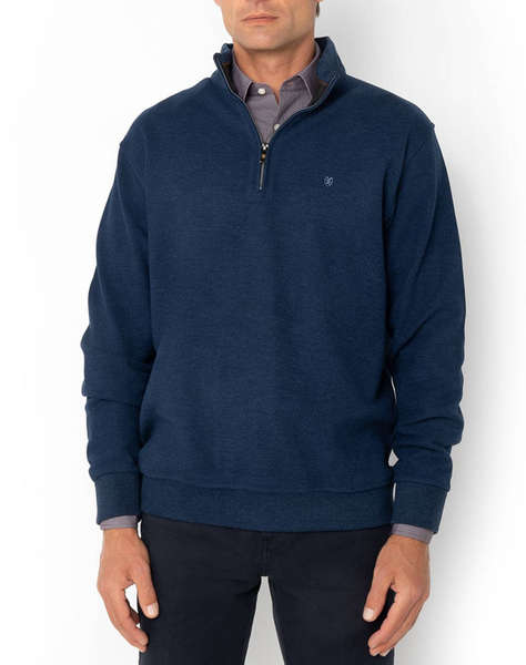 THE BOSTONIANS BLUZA FLEECE DIN BUMBAC HALF ZIP REGULAR FIT