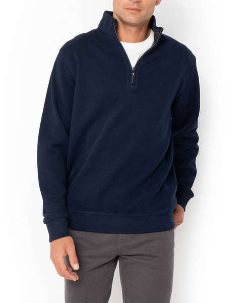 THE BOSTONIANS BLUZA FLEECE DIN BUMBAC HALF ZIP REGULAR FIT