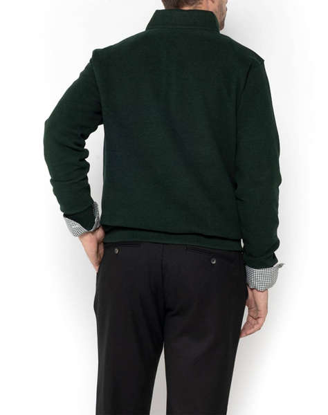 THE BOSTONIANS BLUZA FLEECE DIN BUMBAC HALF ZIP REGULAR FIT