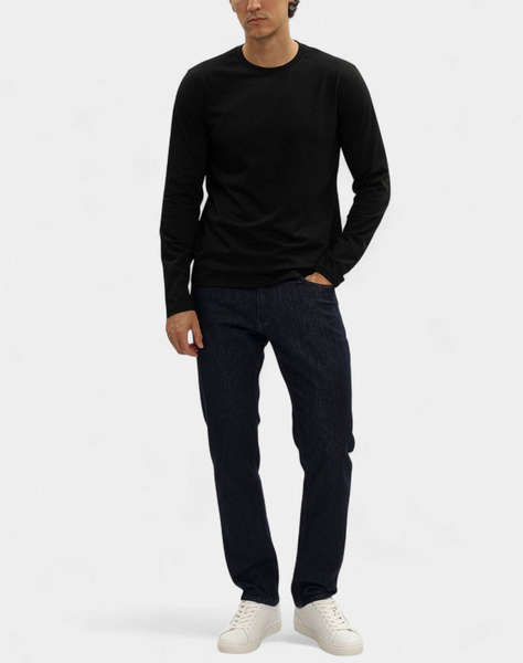 TRUSSARDI T-SHIRT SLIM FIT A MANICHE LUNGHE IN JERSEY STRETCH CON RICAMO