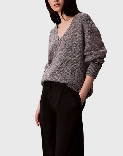CALVIN KLEIN Chunky Neps V Neck Sweater
