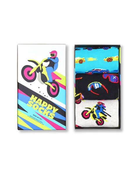 HAPPY SOCKS 3-Pack Fast Sports Socks Gift Set