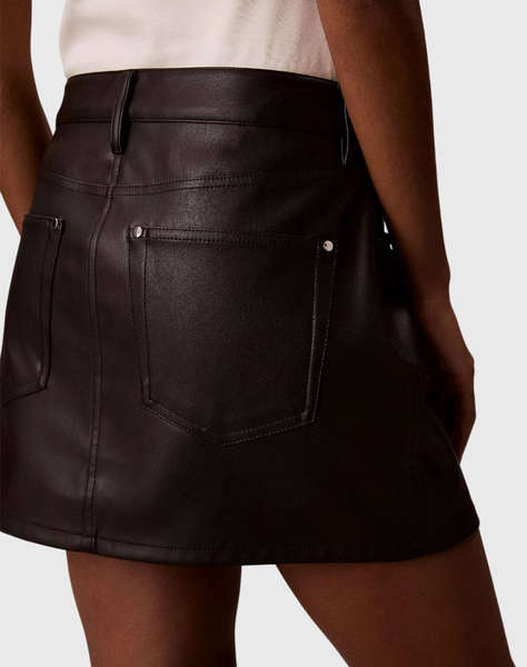CALVIN KLEIN FAUX LEATHER 5PKT MINI SKIRT