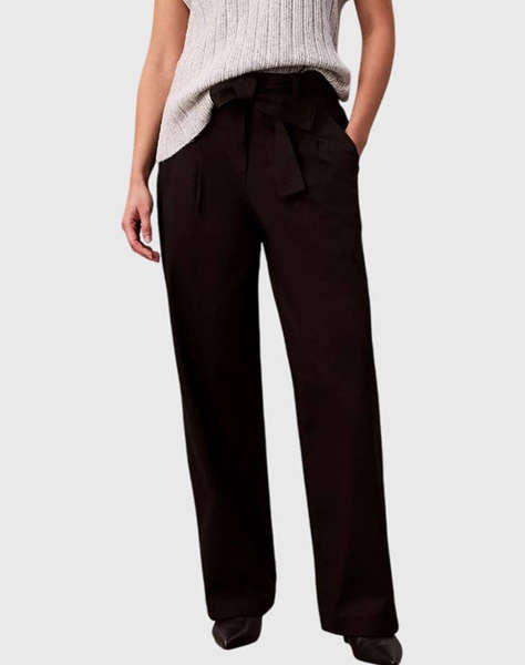 CALVIN KLEIN Cotton Twill Belted Trouser