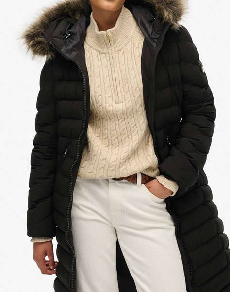 SUPERDRY D2 OVIN FUJI FAUX FUR HOODED LONGLINE GEACA DE DAMA