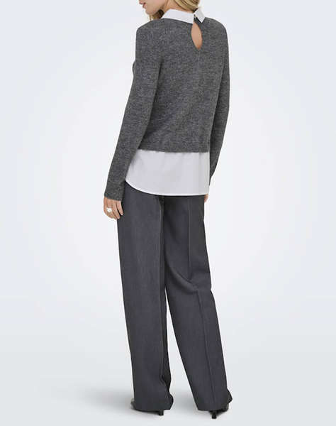 ONLY ONLDOLLY LS WOVEN MIX PEARL PULL CC KNT