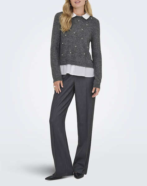 ONLY ONLDOLLY LS WOVEN MIX PEARL PULL CC KNT