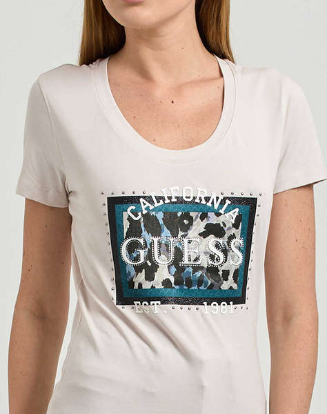 GUESS CN SS ANIMALIER BOXY PRINT BLUZA DE DAMA