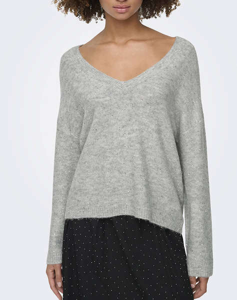 ONLY ONLARIZONA LS SEQUINS V-NECK PUL KNT
