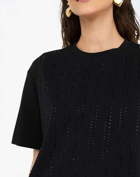 LIU JO BLACK_CF5J17_ECS T-SHIRT BOXY BLUZA DE DAMA