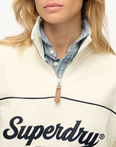SUPERDRY D2 SDSW COUNTRY CLUB LOOSE 1/4 ZIP FLEECE DE DAMA